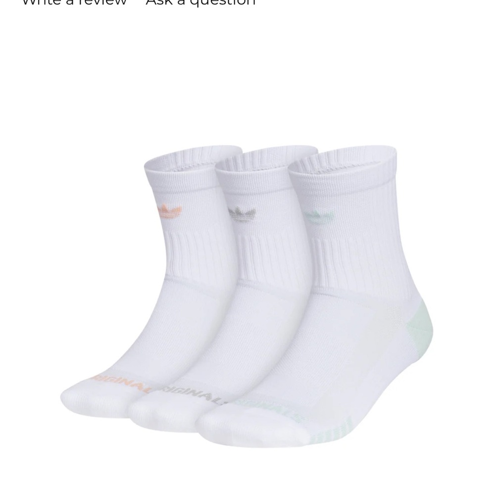 ADIDAS 3 PACK LARGE ORIGINALS TECH HIGH QUARTER cushioned athletic crew